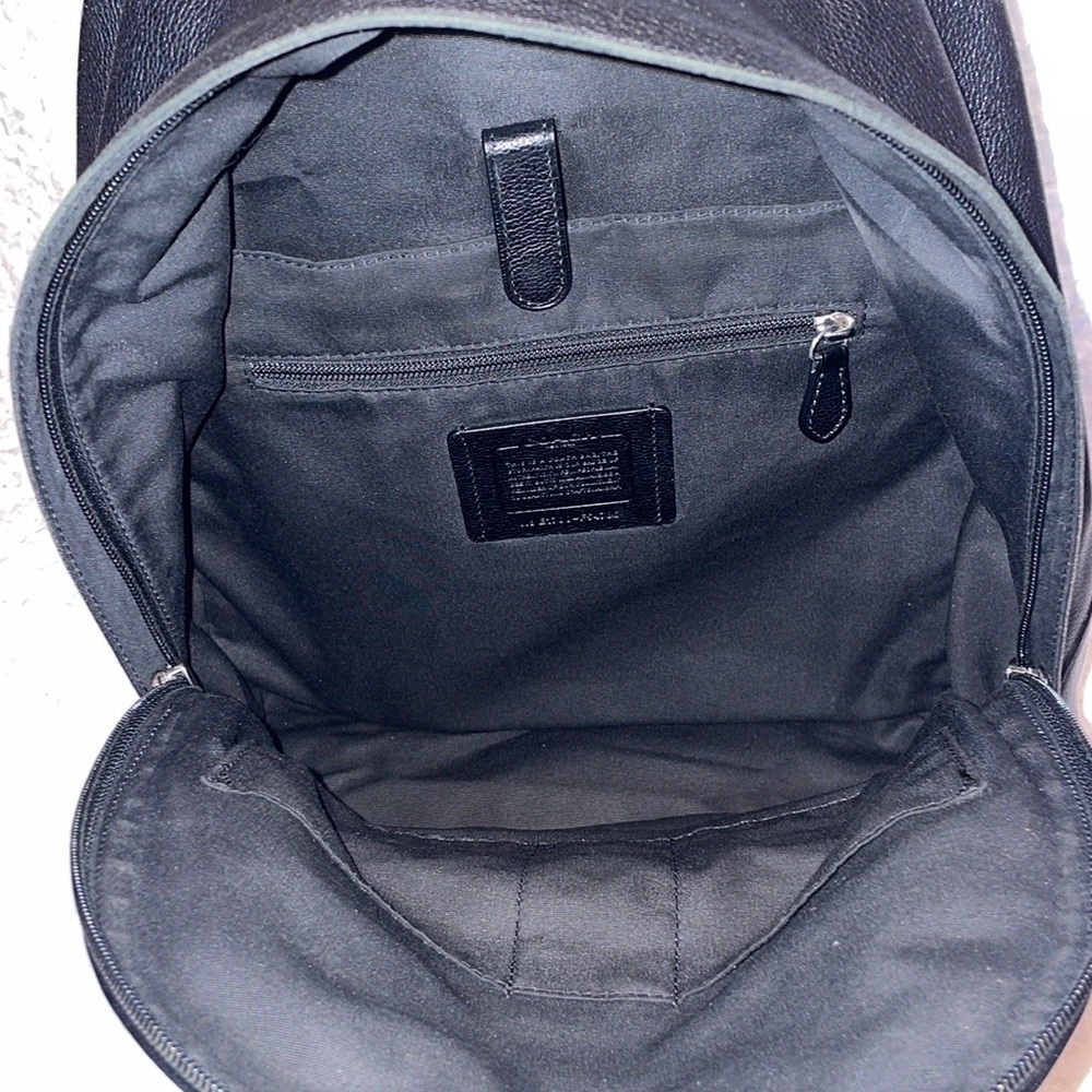 Coach Charles Large Leather Unisex Backpack BookBag in Black F54786 - Picture 15 of 17